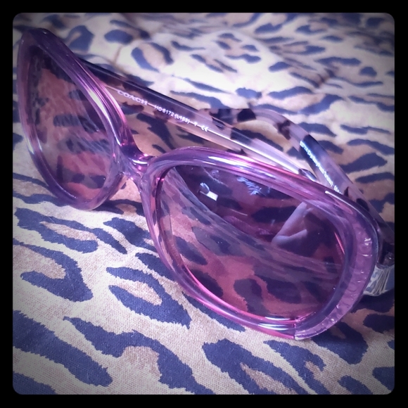 Coach purple tortoise shell sunglasses - Picture 3 of 16